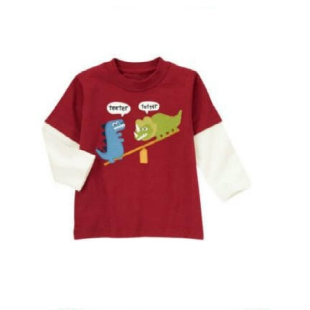 NWT Gymboree Dinosaur Academy Teeter Totter Double Sleeve Top Size 2T